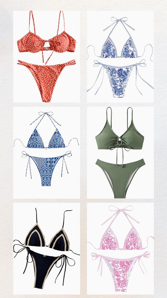 Cute colorful bikinis
