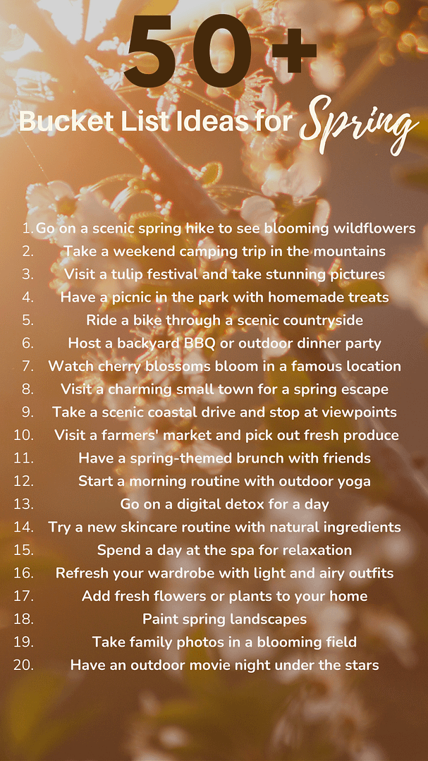 Spring bucket list Spring bucket list